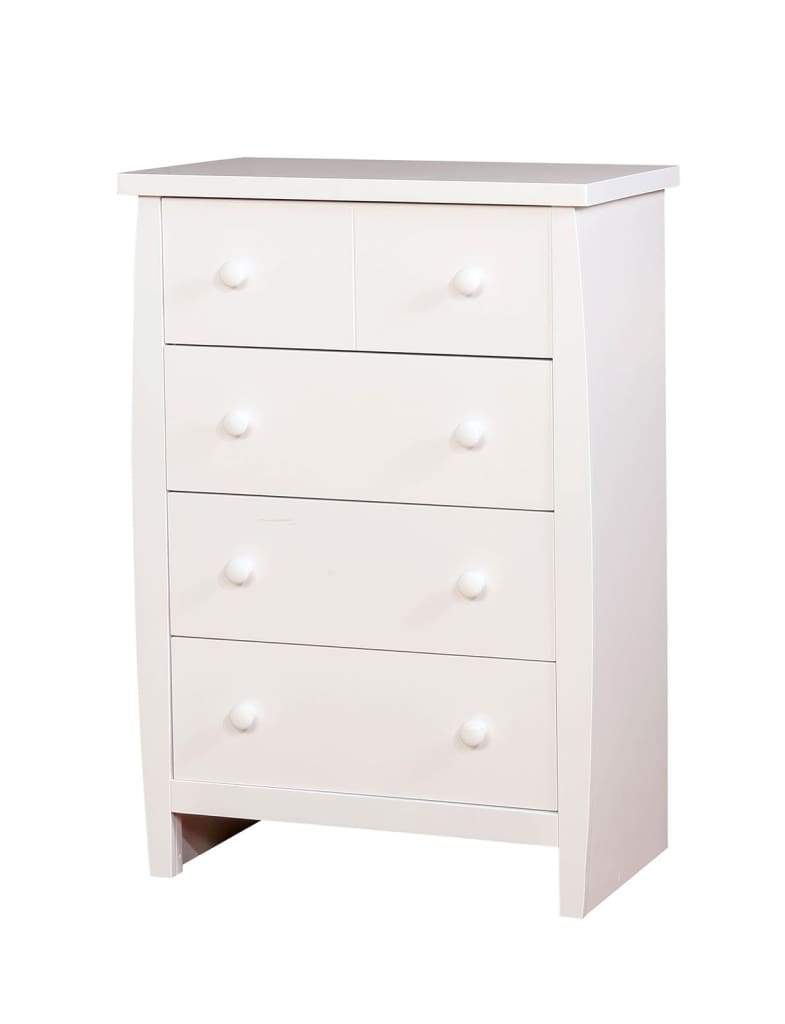 Four Drawer Solid Wood Chest with Round Pull Out Knobs, White -CM7651WH-C By Casagear Home
