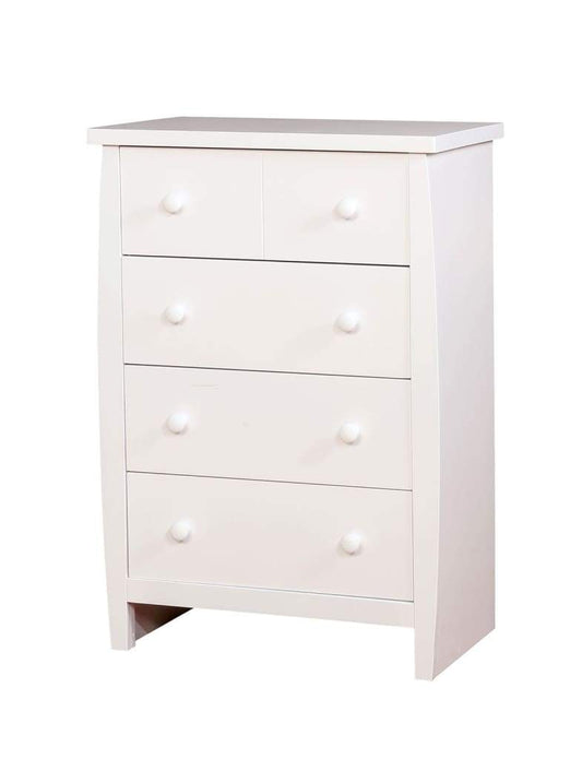 Four Drawer Solid Wood Chest with Round Pull Out Knobs, White -CM7651WH-C By Casagear Home