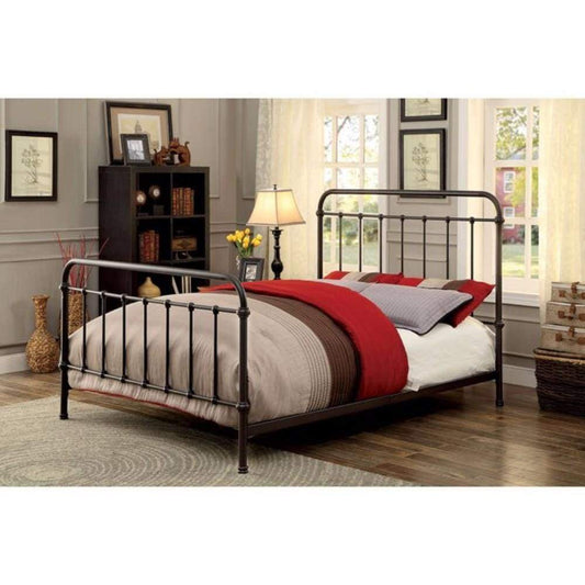 Metal Full Size Platform Bed with Headboard & Footboard, Deep Bronze By Casagear Home