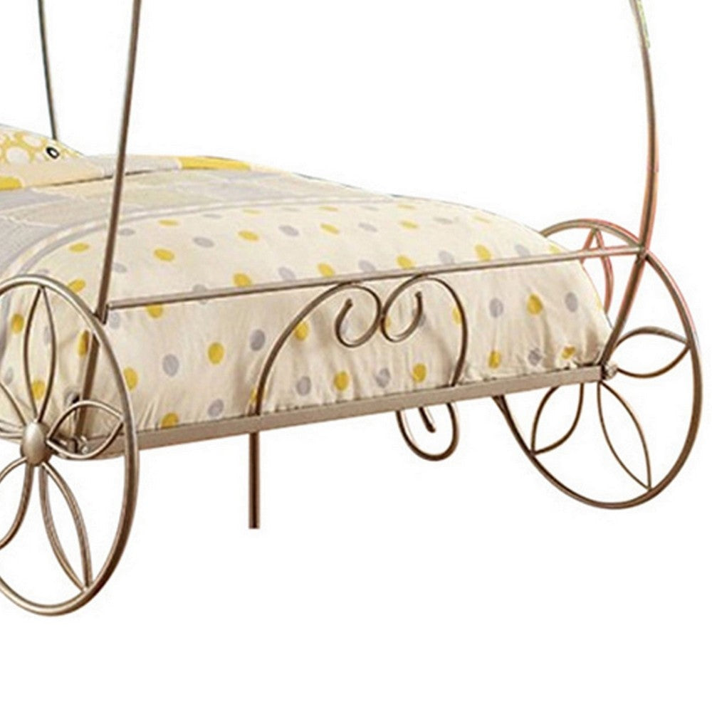 Princess Full Size Bed In Metallic frame Champagne Gold By Casagear Home FOA-CM7705CPN-F