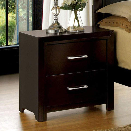 Janine Transitional Night Stand In Espresso Finish By Casagear Home