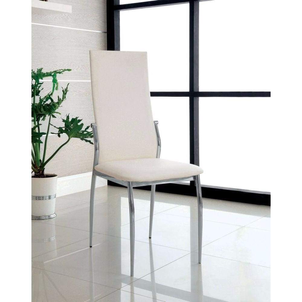 Kalawao Contemporary Side Chair, White Finish, Set Of 2 By Casagear Home