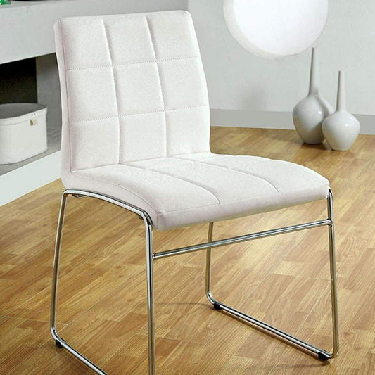 Side Chair Set of 2 | Oahu Contemporary | Steel Tube | White Finish