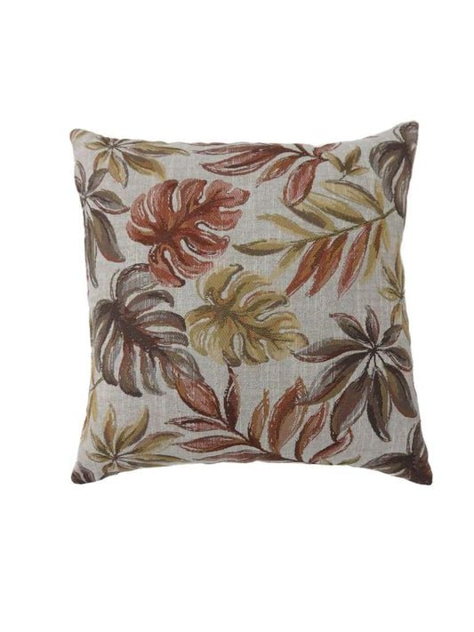 Contemporary Style Leaf Designed Set of 2 Throw Pillows, Red -PL6027RD-S-2PK By Casagear Home