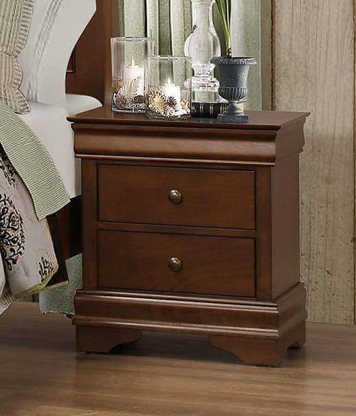 Nightstand | 2 Drawer | Flared Legs | Gray Finish