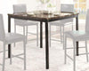 CoUnter Height Table In Metal Frame With Faux Marble Top, Black