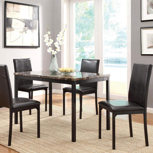 Leatherette Upholstered Counter Height Metal Frame Side Chair, Dark Brown (Set of 4) - 2601S