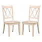 Pine Veneer Side Chair With Double X-Cross Back White Set of 2 HME-5516WTS