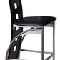 Metal & Bi-Cast Vinyl Counter Height Chair With Cut-Out Back Set of 2 Black HME-5532-24