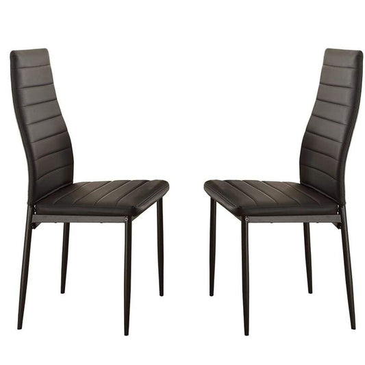 Side Chair Set of 2 | Bi-Cast Vinyl | Curvy Back | Black