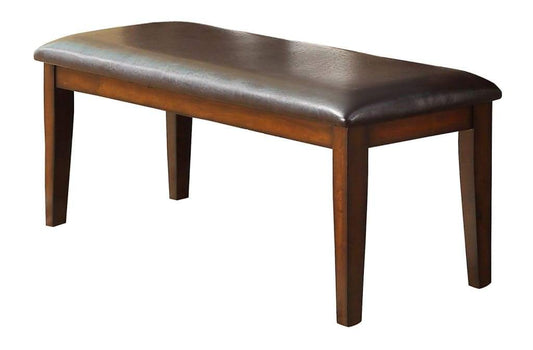 Mango Veneer Bench With Covered Seat, Brown