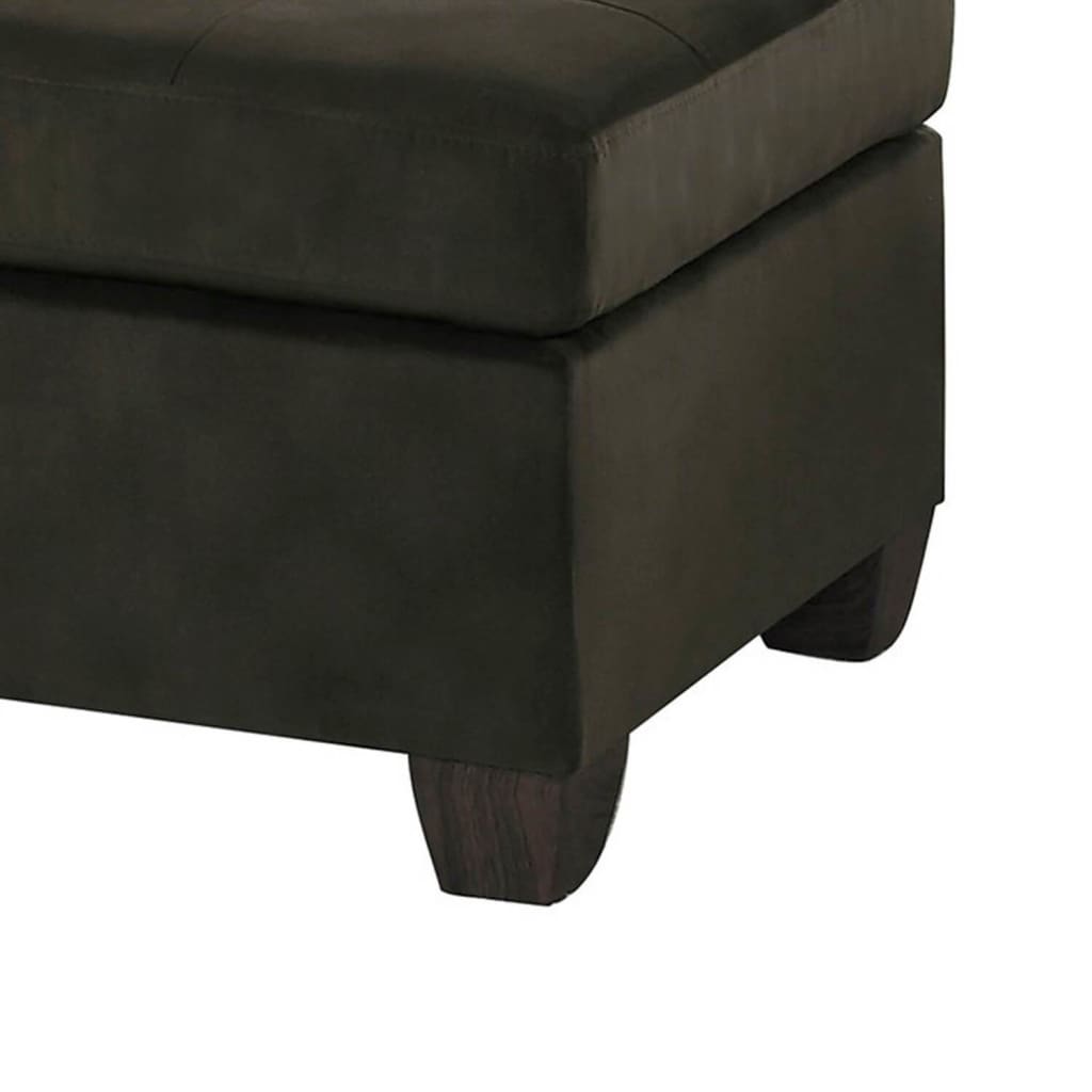 Polyester Upholstered Ottoman With Tufted Seat Chocolate Brown HME-8367CH-4