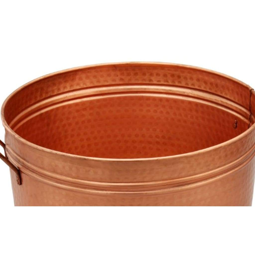 Hammered Pattern Galvanized Farmhouse Style Tub Copper I305-HGM008