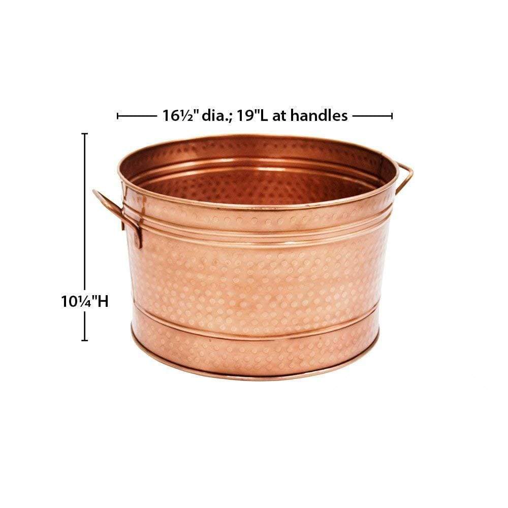 Hammered Pattern Galvanized Farmhouse Style Tub Copper I305-HGM008