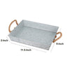 Benzara Mix Media Galvanized Tray With Rope Handles Gray I457-AMC0010