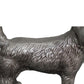 Aluminum Table Accent Dog Statuette Decor Sculpture with Textured Details Silver By Casagear Home I551-FDS001