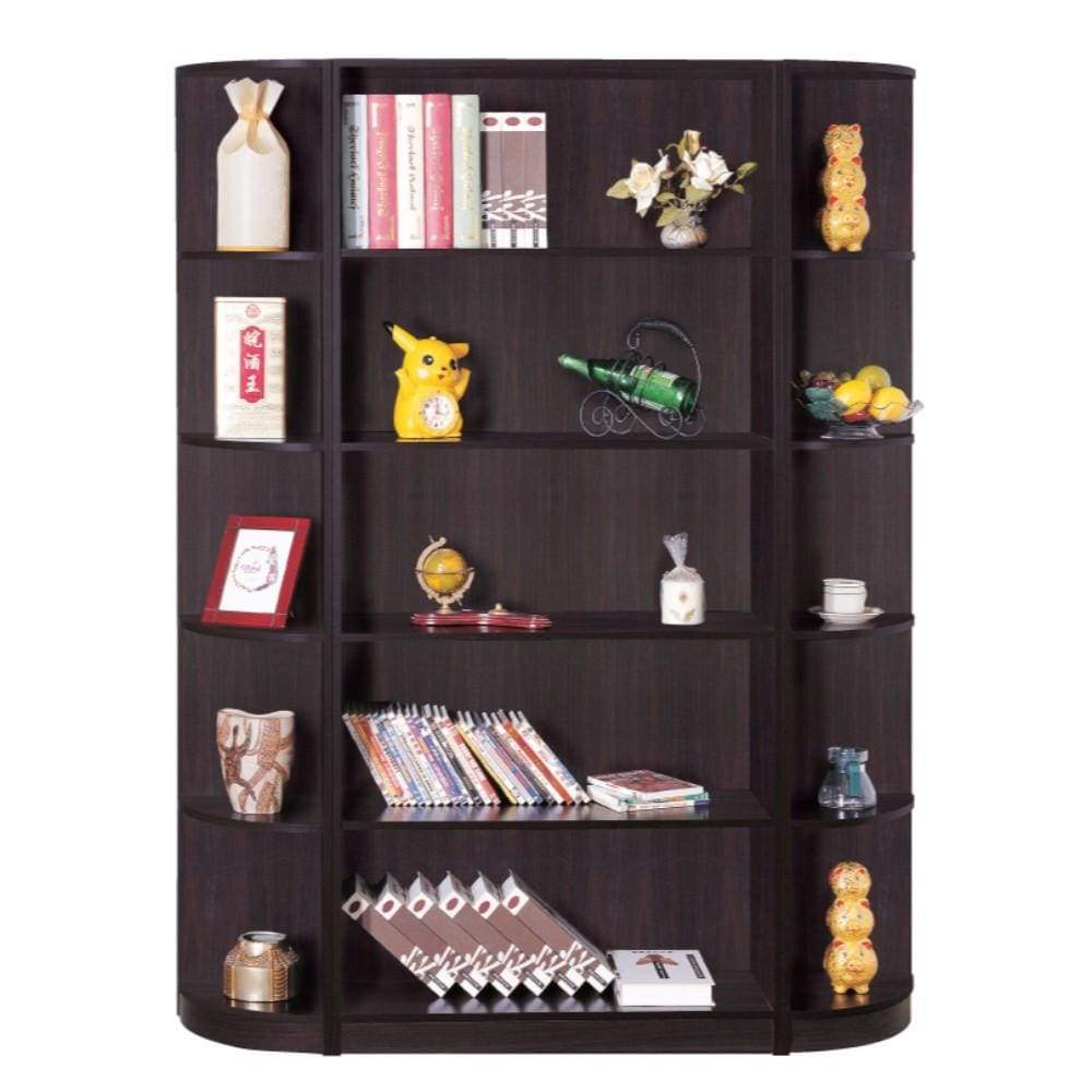 Capacious Corner Bookcase With 5 Open Shelves By Benzara IDF-111-5C