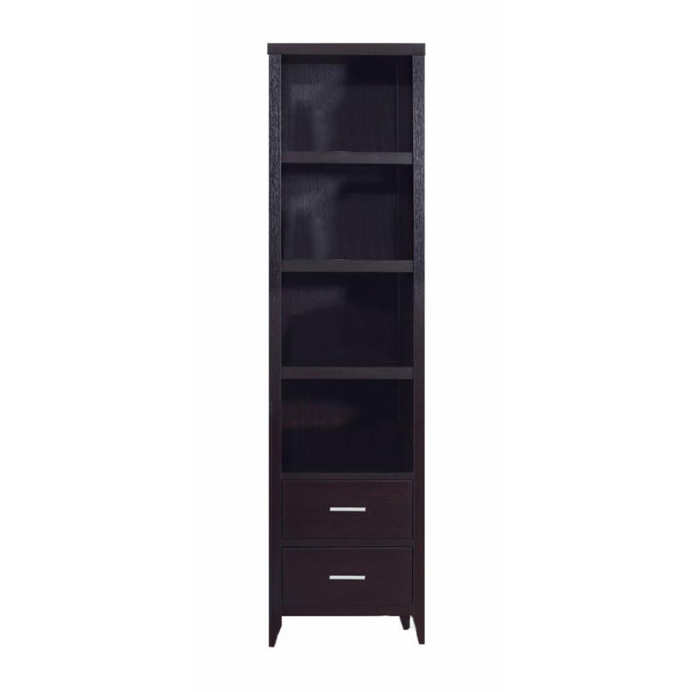 82" 2-Drawer Wooden Media Tower, Brown