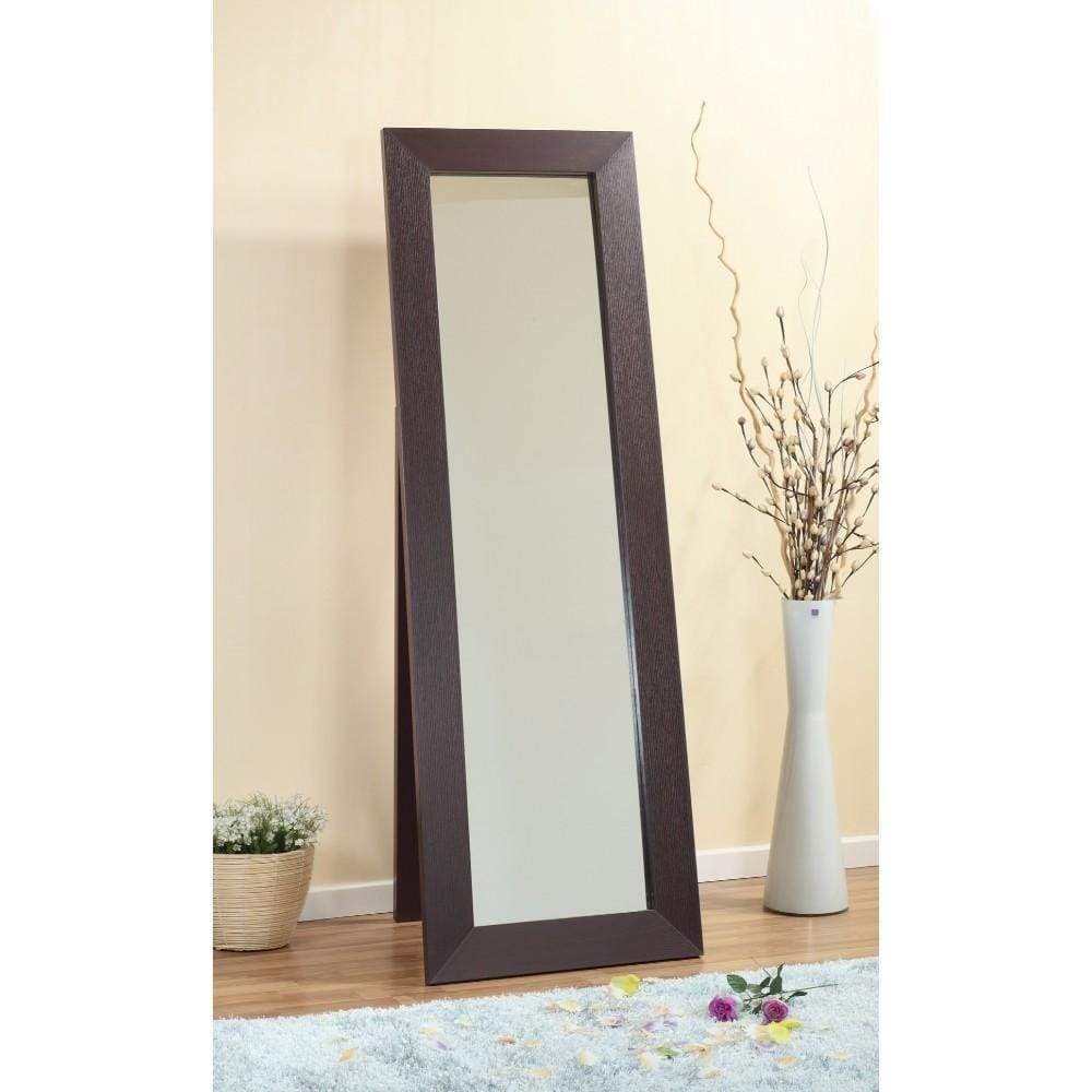 Aesthetic Accent Mirror With Wooden Framing Dark Brown IDF-11478