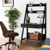 61 Inch Wooden Ladder Desk, 3 Shelves, 1 Drawer, Dark Brown By Casagear Home