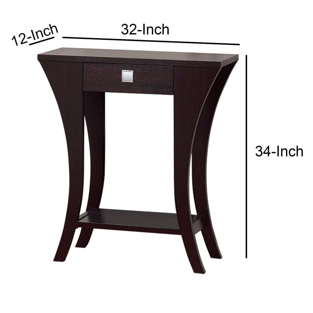 Stylish Console Table With 1 Drawer Dark Brown IDF-13709
