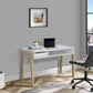 47 Inch Rectangular 2 Tone Wood Home Office Desk, Large Open Cubby Space and Drawer, White, Brown