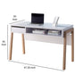47 Inch Rectangular 2 Tone Wood Home Office Desk Large Open Cubby Space and Drawer White Brown IDF-151400