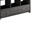 Wooden Storage Shoe Rack Bench With 3 Shelves and Raised Top Distressed Gray By Casagear Home IDF-161734