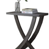 Wooden Console Sofa Side End Table with Curved Legs Distressed Gray By Casagear Home IDF-161864