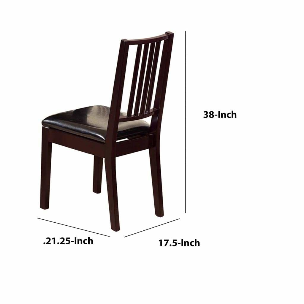 Comfortable Dining Chair With Lustrous Finish Seat Set of Two Dark Brown IDF-DC14012