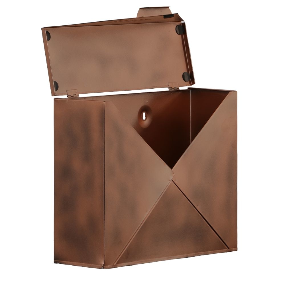 Envelope Shaped Wall Mount Metal Mail Box Copper By Casagear Home IMX-44090