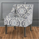 Accent Chair | Fabric Upholstered | Swooping Arms | Damask Pattern | Multicolor