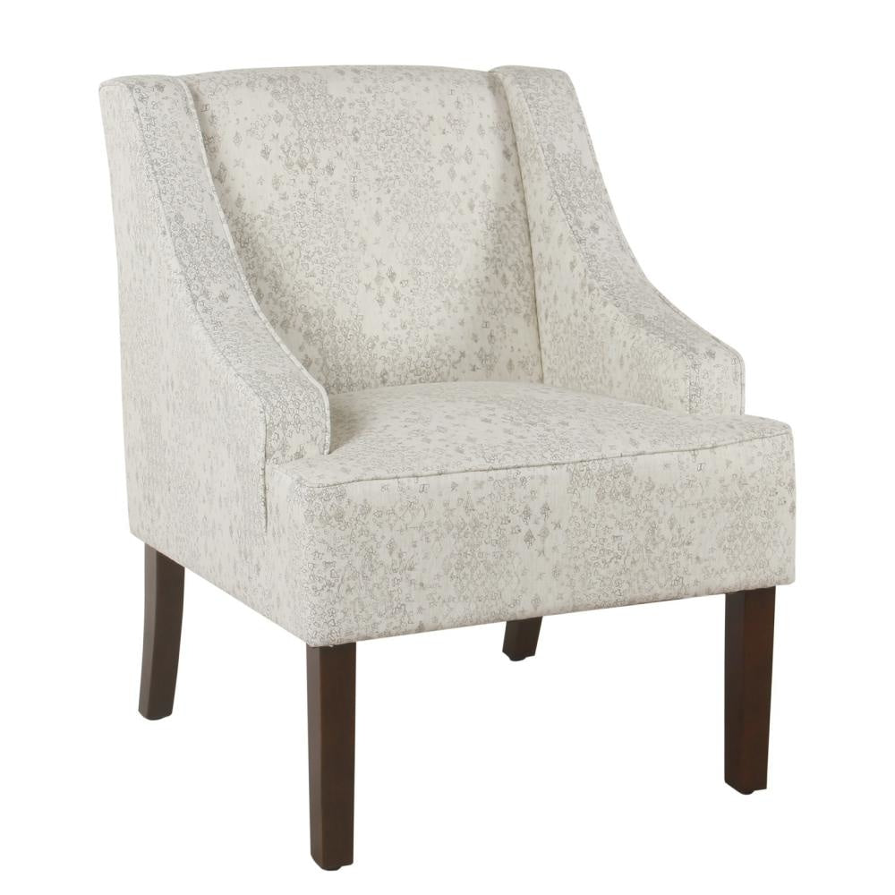 Fabric Upholstered Wooden Accent Chair with Swooping Arms Gray and Brown - K6499-A810 By Casagear Home KFN-K6499-A810