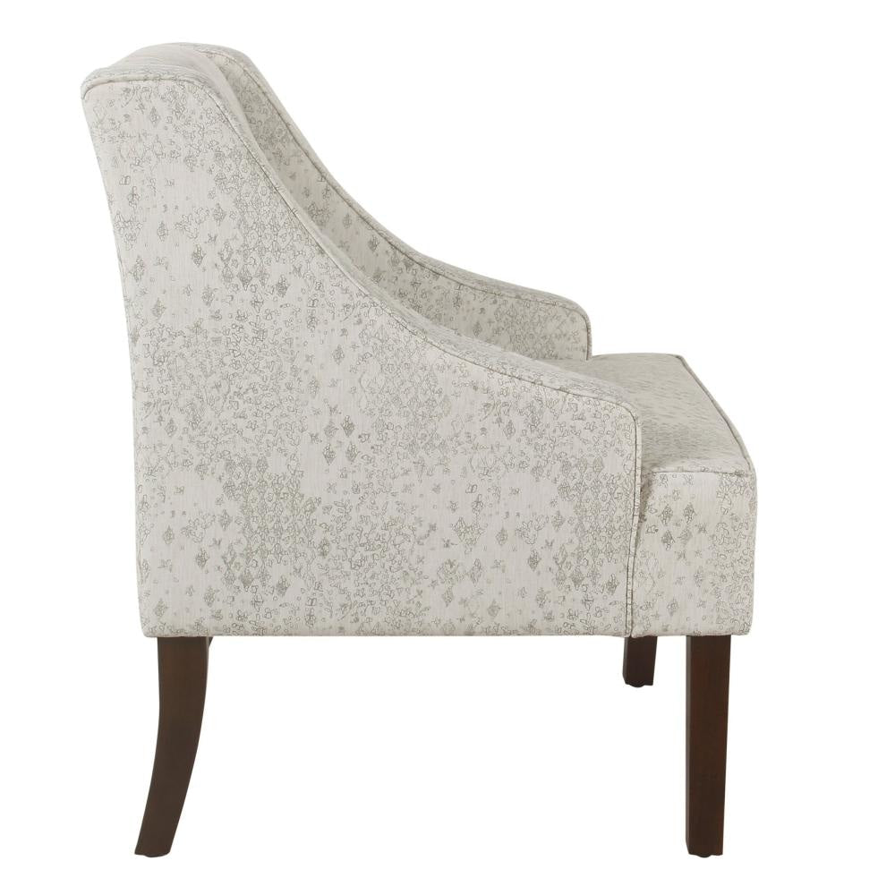 Fabric Upholstered Wooden Accent Chair with Swooping Arms Gray and Brown - K6499-A810 By Casagear Home KFN-K6499-A810