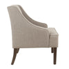 Fabric Upholstered Wooden Accent Chair with Swooping Armrests Beige and Brown - K6499-F2207 By Casagear Home KFN-K6499-F2207