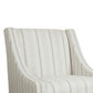 Fabric Upholstered Wooden Accent Chair with Stripe Pattern and Swooping Armrests Multicolor - K6908-F2231 By Casagear Home KFN-K6908-F2231