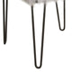 Metal Framed Stool with Faux Fur Upholstered Seat and Hairpin Legs Gray and Black By Casagear Home KFN-K7573-B234