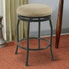 Counter Stool | Swivel Seat | Fabric Upholstery | Beige & Black