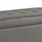 Leatherette Upholstered Wooden Bench with Button Tufted Lift Top Storage Gray - N4538-E608 KFN-N4538-E608