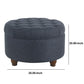 Fabric Upholstered Wooden Ottoman with Tufted Lift Off Lid Storage Navy Blue - N8264-F2110 By Casagear Home KFN-N8264-F2110