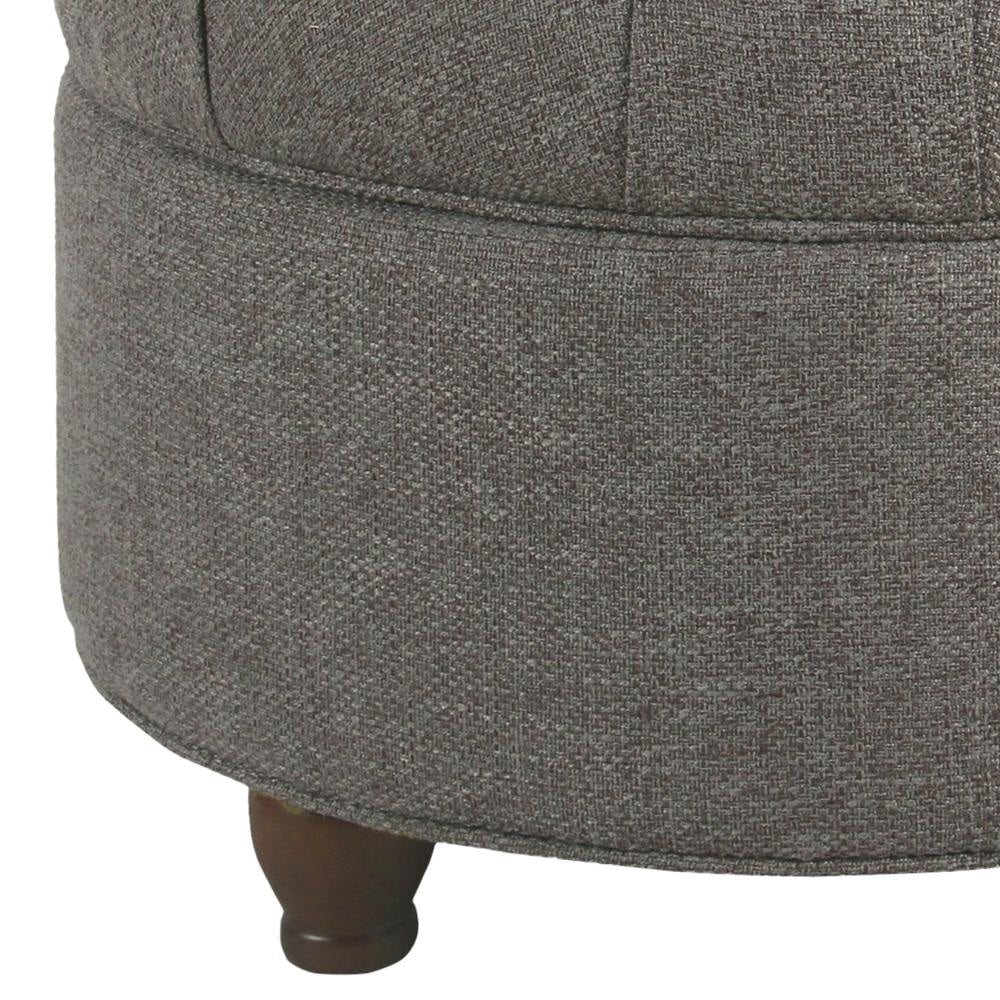 Fabric Upholstered Wooden Ottoman with Tufted Lift Off Lid Storage Dark Gray - N8264-F2111 By Casagear Home KFN-N8264-F2111