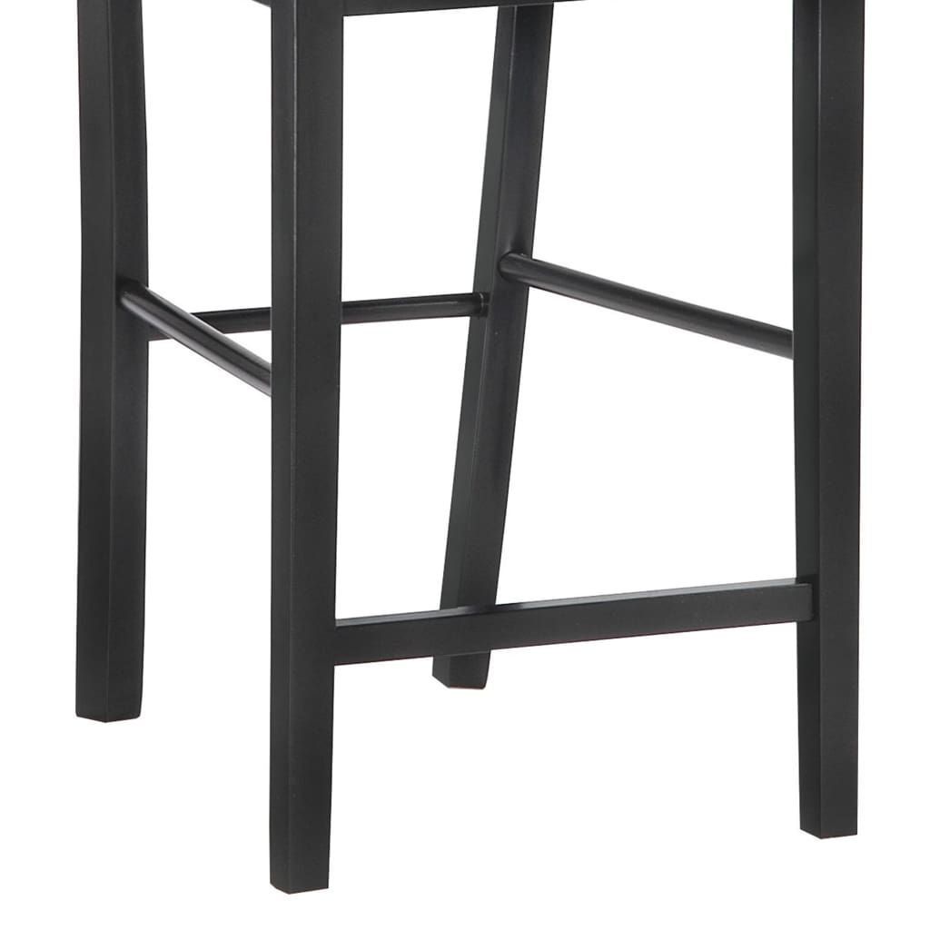 Wooden Counter Stool with X shaped Backrest and Curved Headrest Black LHD-01709BLK-01-KD-U