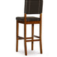30 Wooden Bar Stool with Leatherette Upholstered Seat and Back Brown LHD-0211VBRN121-01-KD