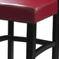 24-Inch Wooden Counter Stool with Leatherette Seat and Backrest Black and Red LHD-0217RED-01-KD-U