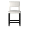 Wooden Counter Stool with Padded Seat and Backrest Brown and White LHD-14053WHT-01-KD-U