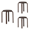 Round Wooden Stackable Stool with Straight Legs Set of 4 Brown LHD-1771WENG-04-AS-U