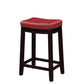 Wooden Counter Stool with Faux Leather Upholstery Red and Brown - 55815RED01U LHD-55815RED01U