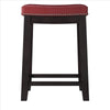 Wooden Counter Stool with Faux Leather Upholstery Red and Brown - 55815RED01U LHD-55815RED01U