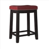 Wooden Counter Stool with Faux Leather Upholstery Red and Brown - 55815RED01U LHD-55815RED01U