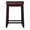 Wooden Bar Stool with Faux Leather Upholstery Brown - 55816BRNPU-01-KD-U LHD-55816BRNPU-01-KD-U